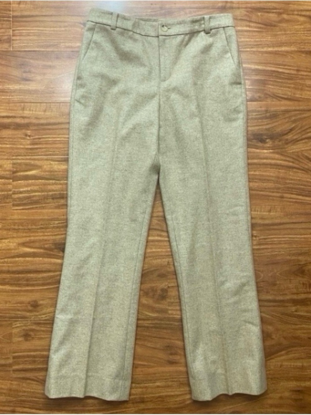 Lauren Ralph Lauren Womens Tan Herringbone Merino Wool Trouser 8P Classic Preppy